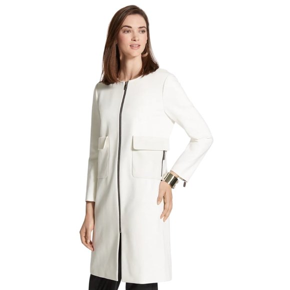 CHICO'S BLACK LABEL Patch Pocket Zipper Jacket COLOR: Antique White SIZE: 3 (16) - Picture 5 of 10